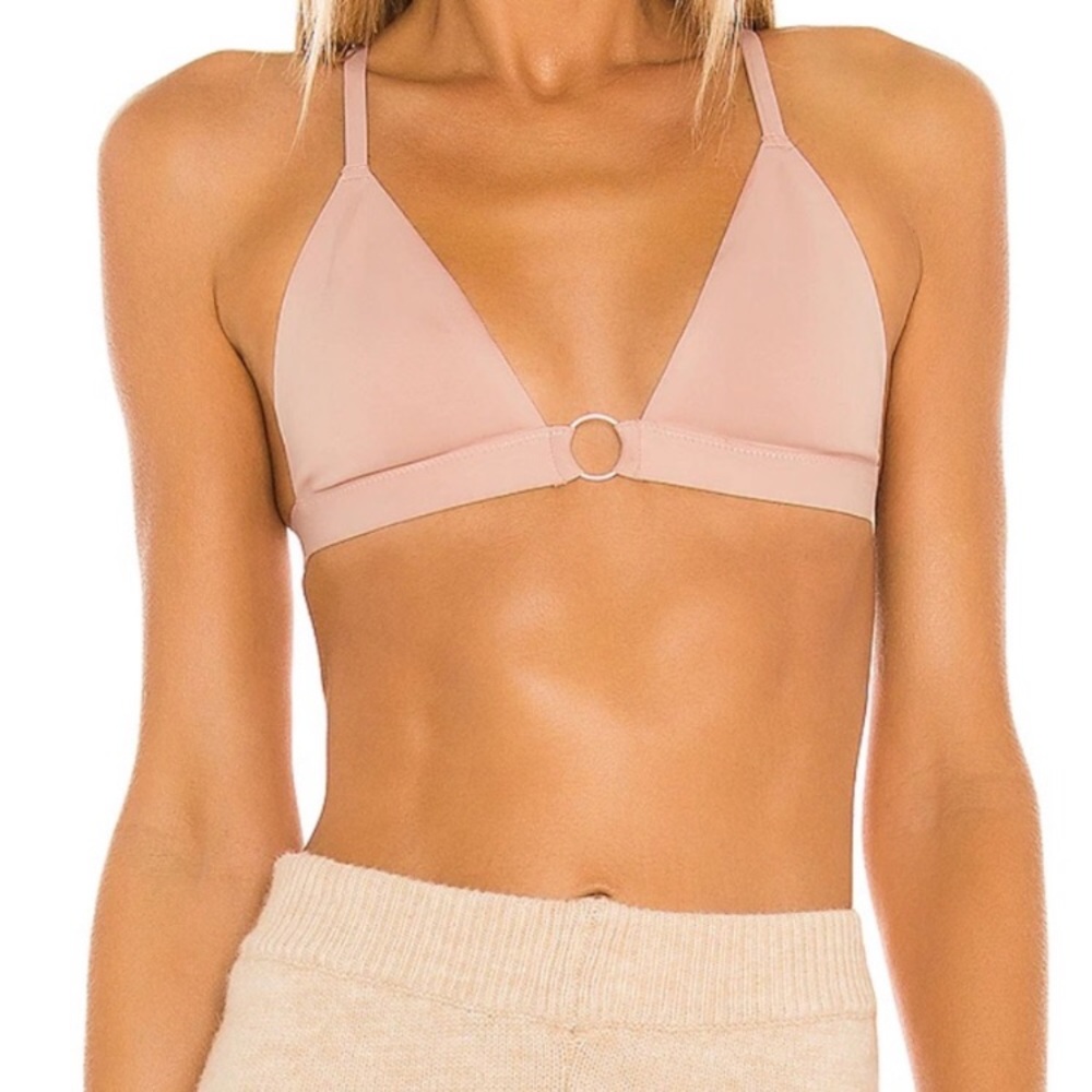 Free People Oh Scuba Bralette In Antique Shell Nude Size L Fits 36C 36D NWT